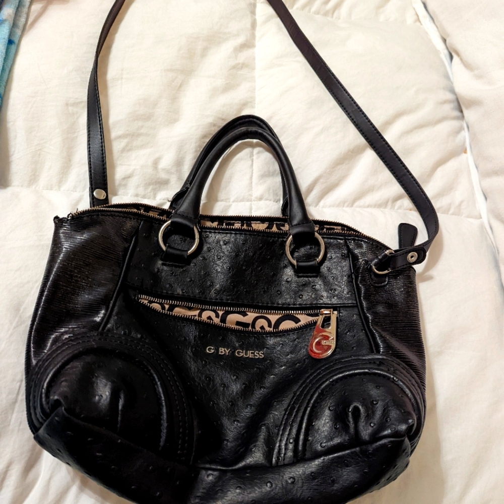 Guess handbag black leather